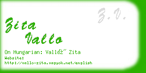 zita vallo business card